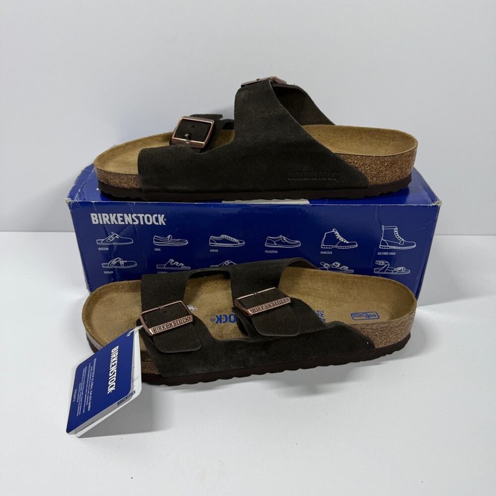 NIB • Birkenstock Arizona Soft Footbed Suede Leather Size:41 L10/M8 Normal Width - Picture 2 of 8